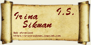 Irina Šikman vizit kartica
